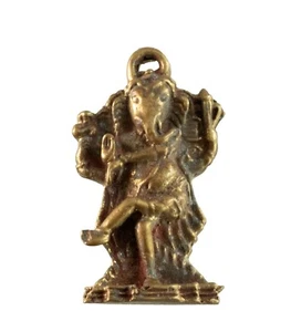 Statuetta Ganesh Elefante Dio Indù Talismano Figurina Amuleto Thailandia 6294 - Picture 1 of 5