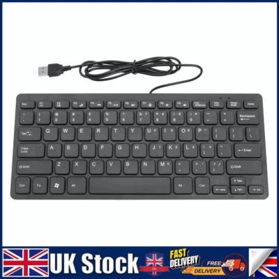 10 inch Ultra Thin 78 Keys Wired Keyboard Mini USB Slim PC Keyboard Keypad - Image 1 of 4