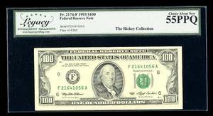 DBR 1993 $100 FRN Atlanta Fr. 2174-F Legacy 55 PPQ Serial F21641056A - Picture 1 of 2