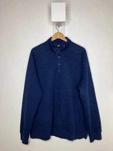 Felpa Lands End Maglione Finto Trapuntato Blu XL - Foto 1 di 8