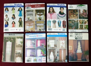 8 Home Decorating & Neck Scarves Sewing Patterns UNCUT (Lot #42) See Listing - Picture 1 of 7