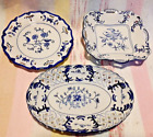 Lillian Vernon  Reticulated Decorative Dishes 3 Blue White Floral Centerpiece