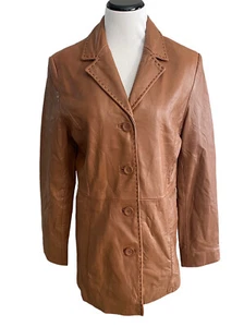 Adler Collection Jacket Medium Genuine Soft Leather Brown - Picture 1 of 12