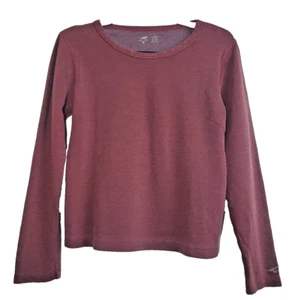 Horny Toad Womens Top Small Base Layer Long Sleeve Outdoor Hiking Burgundy Warm - Picture 1 of 8
