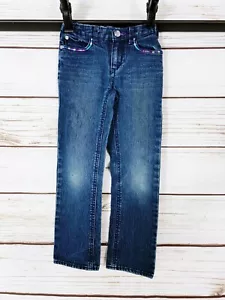 Levi's Girls Jeans Blue Slim Straight For 5-6 Yrs Embroidered Adjustable Waist - Picture 1 of 8