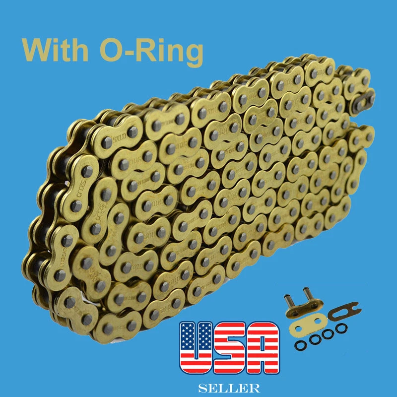 Cadena 520 x 114 color dorado con junta tórica ajuste: BMW, Honda, Kawasaki, Suzuki, KTM Foto 1 de 1