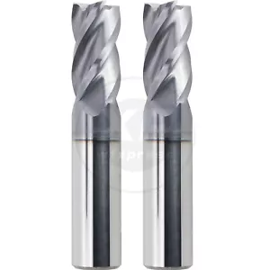 2Pcs 3/4" 4 Flute Solid Carbide 1-1/2" LOC x 4" OVL End Mill - AlTiN Coated - Picture 1 of 5
