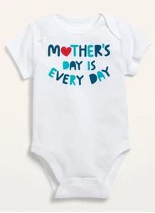 NWT 0-3 M shirt MOTHERS DAY is EVERY DAY boys girls baby bodysuit top old navy - Picture 1 of 6
