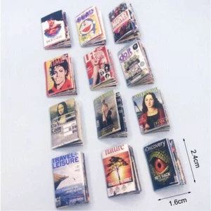 12 Casa de Muñecas Miniatura Libro Abierto Revista Biblioteca Sala de Estudio Decoración 1:12 Legible - Imagen 1 de 12