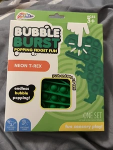 Grafix Bubble Burst Popping Fidget Toy Neon T-Rex - Picture 1 of 1
