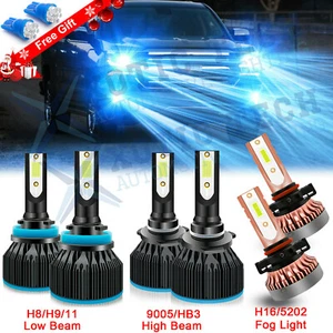 8000K LED Headlights High Low Fog Light Bulbs Kit For GMC Sierra 1500 2500 3500 - Picture 1 of 12
