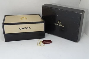 Omega Watch Box Sport Models, Gold Tone, Inner, Outer and Tag, Vintage 1960's - Picture 1 of 11