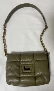 ZARA quilted eco-leather, swamp-colored bag on a chain - Picture 1 of 8