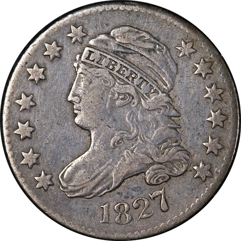 1827 Bust Dime 'Pointed Top 1 in 10c'  Nice VF Nice Eye Appeal Nice Strike Cover