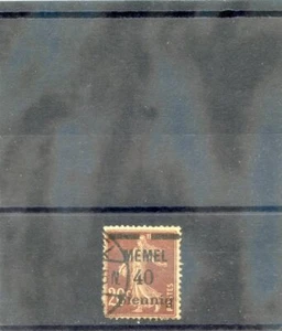 MEMEL Sc 22 (MI 22a)F-V USADO 1920 40pf/20c ROJO MARRÓN, PAPEL GRIS, $40 - Imagen 1 de 1