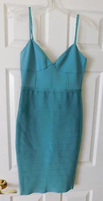 MARCIANO Los Angeles Womens Size M Bandage Bodycon Strappy Blue Teal Dress - Image 1 of 4