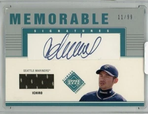 Ichiro 2002 UPPER DECK Diamond Connection  Autograph & Game Worn Jersey 11/99 - Picture 1 of 3