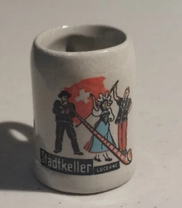 VINTAGE STADKELLER LUCERNE SWISS MINI MUG SHOT GLASS BARWARE - Picture 1 of 5