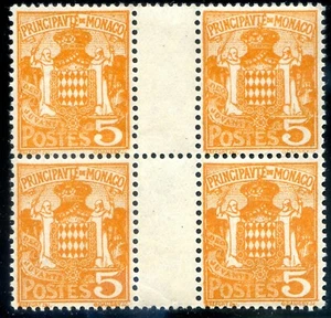 Principato di Monaco 1926 Unificato n. 74B ** Quartina con Ponte (l225) - Picture 1 of 1