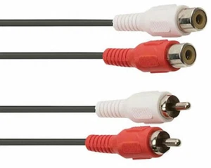 2M RCA PHONO EXTENSIÓN DOBLE CABLE DE AUDIO 2 x ENCHUFES MACHO A 2 x ENCHUFES FEMENINOS - Imagen 1 de 8