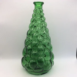 Vintage Italian Empoli Green Glass Bubble Geni Bottle / Decanter - Picture 1 of 12