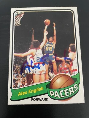Denver Nuggets Alex English signed 1979-80 Topps Rookie Card Foto 1 de 3