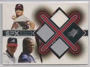 2001 UD SPX UPDATE MADDUX GLAVINE JONES TRIO WINNING MATERIALS JERSEY #MGJ - Picture 1 of 1