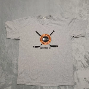 Vintager Hooters Hockey Shirt Mens XL Gray Hockey League Edmonton Made in Canada - Picture 1 of 7