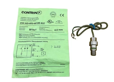 Contrinex DW-AD-603-M10E-637 Switch Proximity Inductive Sensor Diameter M10X1 - Image 1 of 4