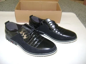 GATSBY Oxford Derby Leather Lace Up Dress Shoes Black Men's Size 11 - Picture 1 of 10