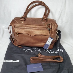 Borsa a mano Rebecca Minkoff MAB mini in pelle bronzo metallizzato nuova con etichette - prezzo consigliato dal produttore $495 - Foto 1 di 9