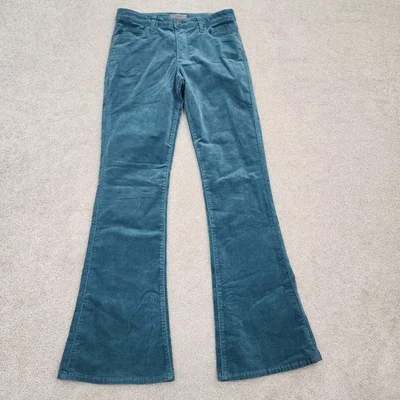 Kut from the Kloth Women Size 4 Ana High Rise Fab Ab Flare Corduroy Pants Teal - Image 1 of 4