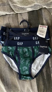 GAP Kids Boy Briefs Underwear Size M 8 Cotton 4 Pack Dinosaurs Blue Green - Picture 1 of 4