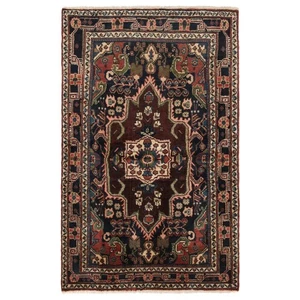 Alfombra persa anudada a mano Hamedan 169x109 cm Orient Wolle Carpet azul noche - Imagen 1 de 13