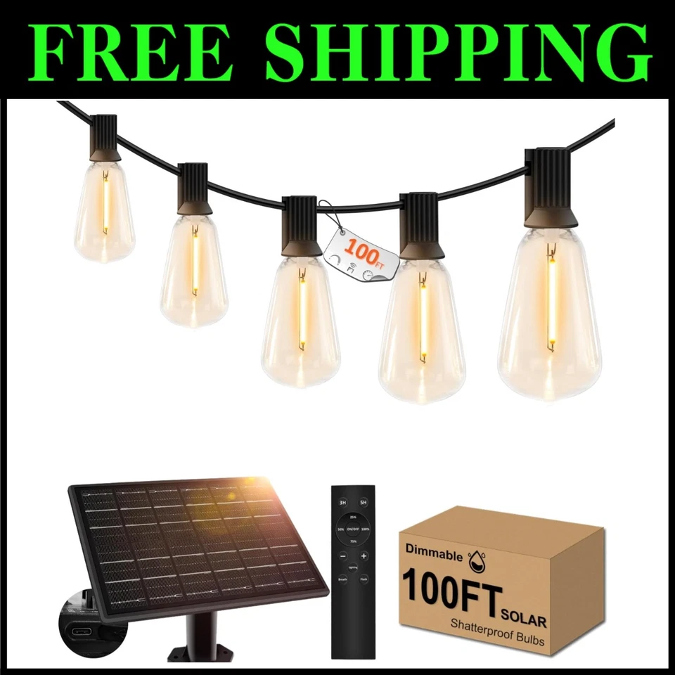 Shatterproof Solar String Lights - Timer, Dimmable - Image 1 of 4