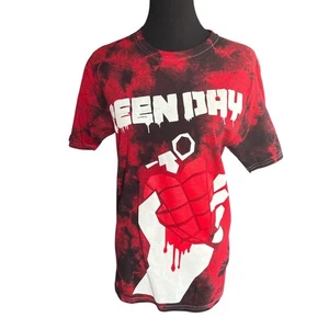 T-shirt Green Day American Idiot rossa e nera tinta unita, taglia small, grunge, rock - Foto 1 di 3