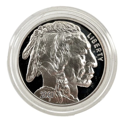 2001 P American Buffalo Commemorative Proof Silver Dollar $1 CAPSULE ONLY - Image 1 of 4