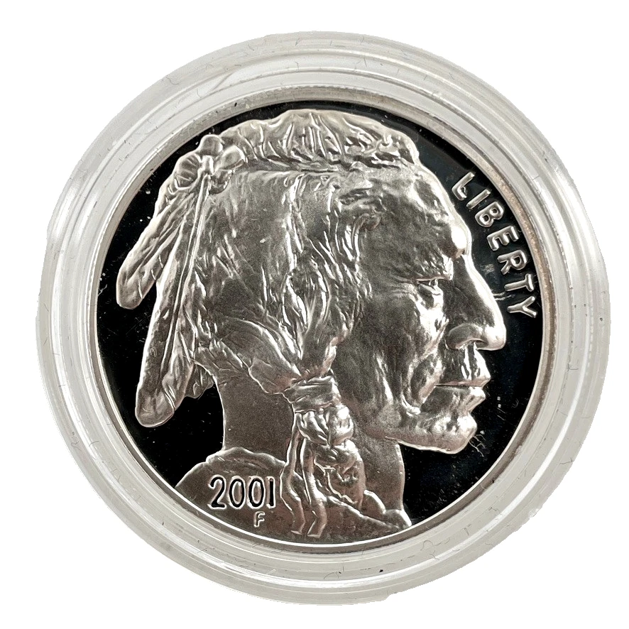 2001 P American Buffalo Commemorative Proof Silver Dollar $1 CAPSULE ONLY - Image 1 of 4