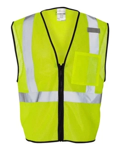 🔥 Kishigo Unisex Single Pocket Zipper Mesh Class 2 Vest Up To 5XL 1519-1520 - Picture 1 of 7