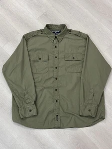 Vintage 90s Polo Sport Ralph Lauren Sz XL Military Green Safari Button Up Shirt - Picture 1 of 8