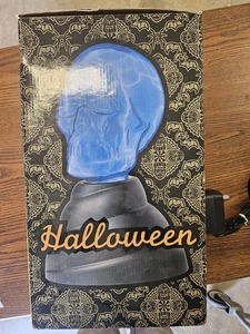 Vintage Glas Plasma Licht Schädel Halloween Requisite Blitz Lampe Dekor New Old Stock - Bild 1 von 6