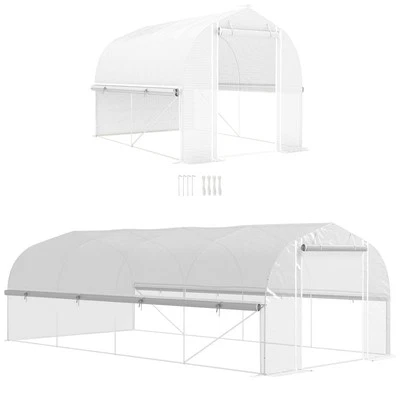 Outsunny Gewächshaus Foliengewächshaus mit Fenster, UV-Schutz, Tür