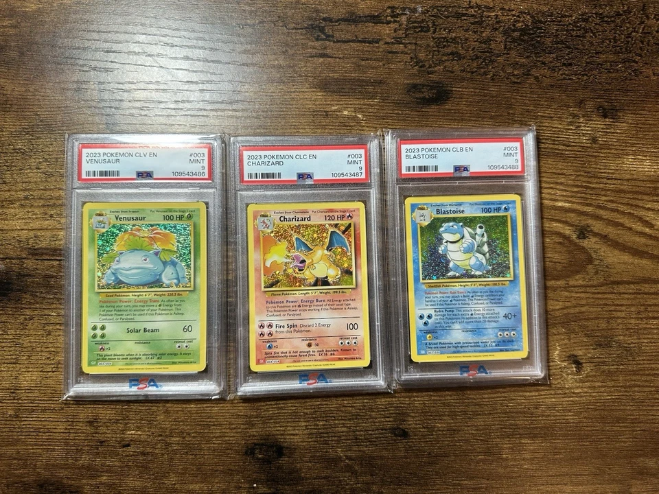 Venasaur Charizard Blastoise 003/034 CLC Classic Holo Pokemon PSA 9 Sequential - Image 1 of 2