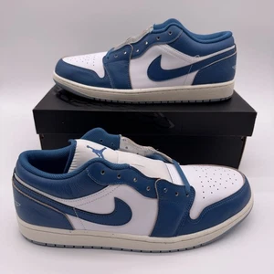 Nike Air Jordan 1 Low SE uomo nuove con scatola bianche blu industriale FN5214-141 TG-13 - Foto 1 di 13