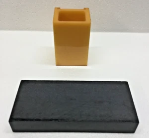 Bakelit Schrott 379 Gramm gesamt massiv schwarz Rechteck Block Butterscotch Trophäe - Bild 1 von 10