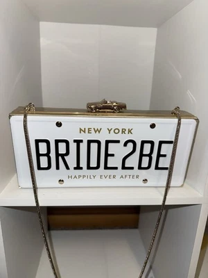 Bolso Bandolera Kate Spade BRIDE2BE Boda Belle Placa de Licencia Novedad Foto 1 de 4