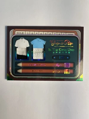 2022 Leaf In The Game Used Sports Anthony Kim /K.J. Choi 3/6‼️SP Grip and Rip⛳️ - Image 1 of 2