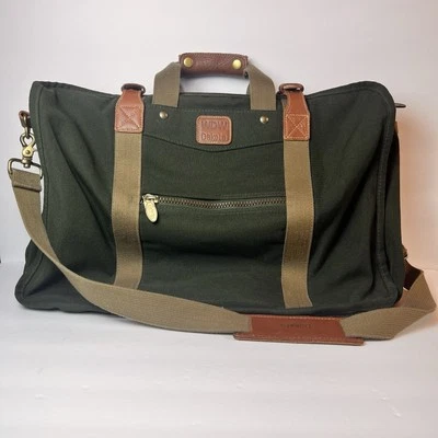 Vintage Dakota by Tumi Luggage Duffle Bag Carry-on Hunter Green Khaki Straps - Image 1 of 4