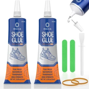 Shoe Glue Sole Repair Kit 15ML x2 Heavy Duty Shoe Adhesive Waterproof Flexibl... - Picture 1 of 9