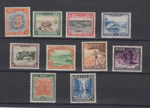 Niue KGVI 1950 Set To 3/- SG113/122 MLH BP5779 Cover